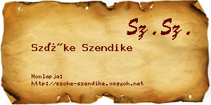 Szőke Szendike névjegykártya